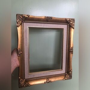 Vintage Ornate Baroque Gold Gilt Art Picture Frame Wood Holds 8x10, Victorian